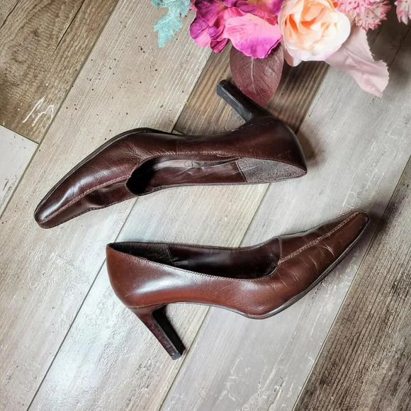 Connie Brown Streep2 Leather Pointy High Heel Classic Pumps US Sz 7M 3" Heel - Picture 2 of 15